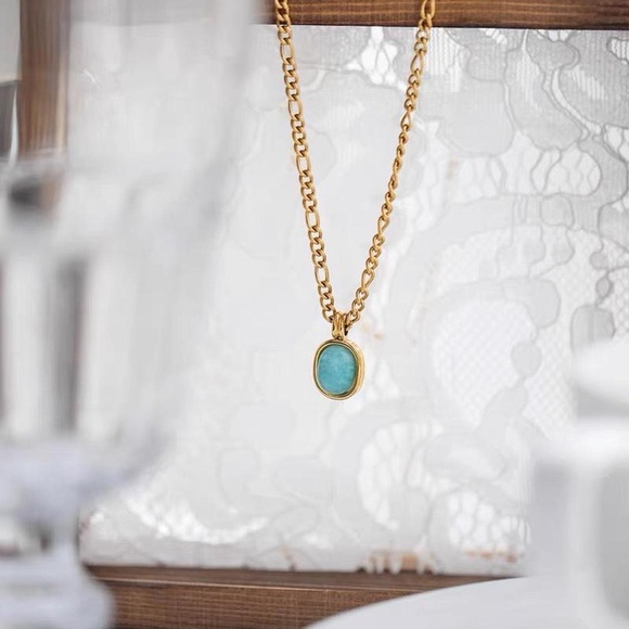 Natural amazonite necklace, amazonite pendant, Gemstone necklace, gift for her - Picture 6 of 6